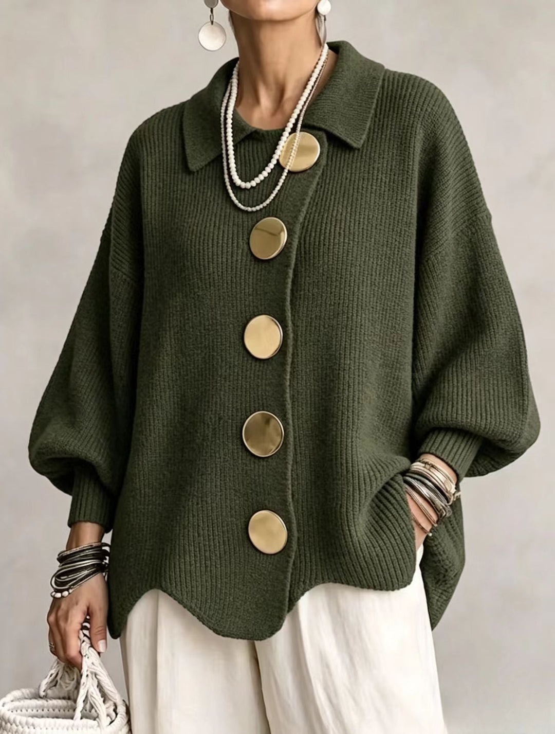RUTH | Oversized collared cardigan - My Store