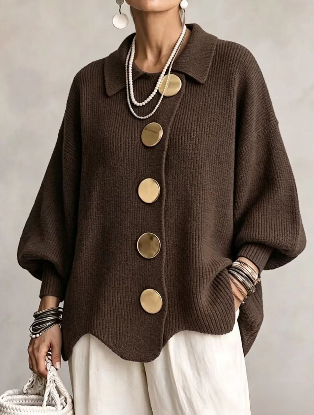 RUTH | Oversized collared cardigan - My Store