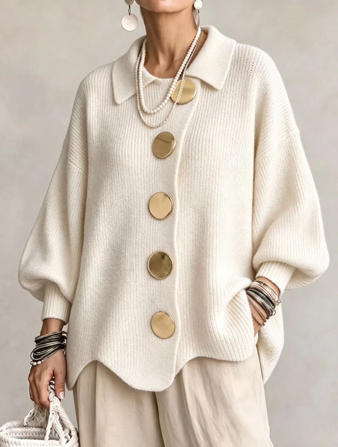 RUTH | Oversized collared cardigan - My Store