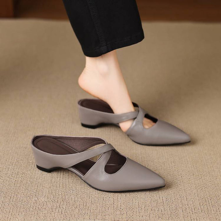 Selva Cross-Strap Pointed Mules - My Store