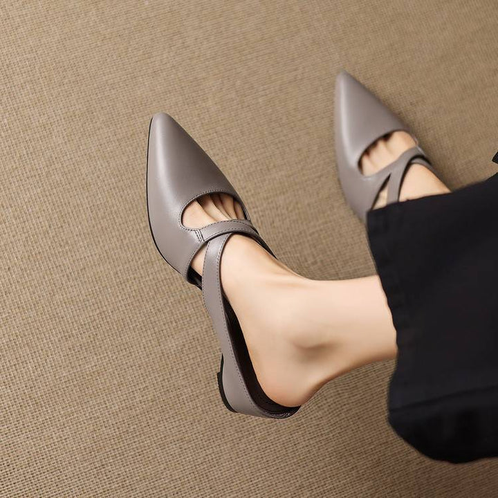 Selva Cross-Strap Pointed Mules - My Store