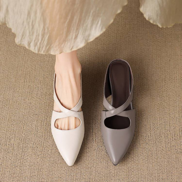 Selva Cross-Strap Pointed Mules - My Store