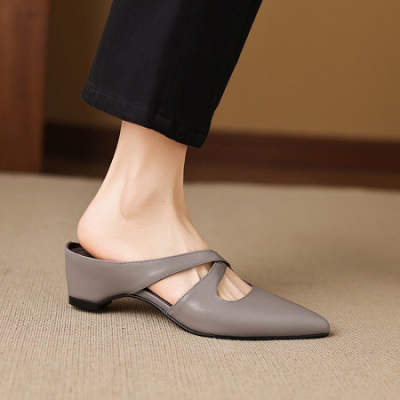 Selva Cross-Strap Pointed Mules - My Store