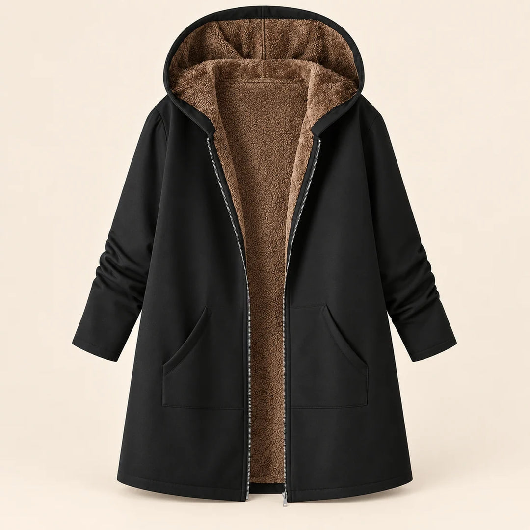 The Britta Sherpa Coat in Burgundy