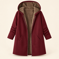 The Britta Sherpa Coat in Burgundy