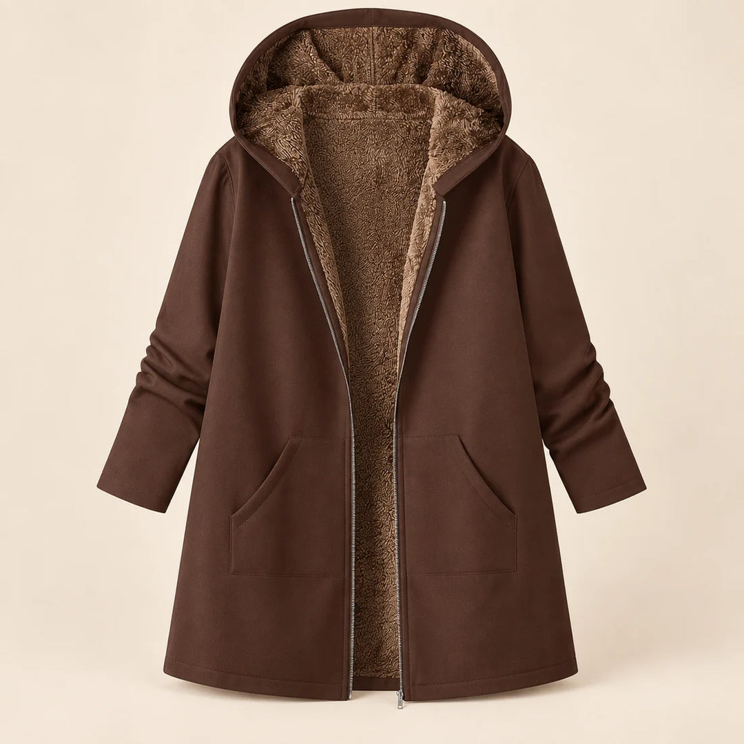 The Britta Sherpa Coat in Burgundy