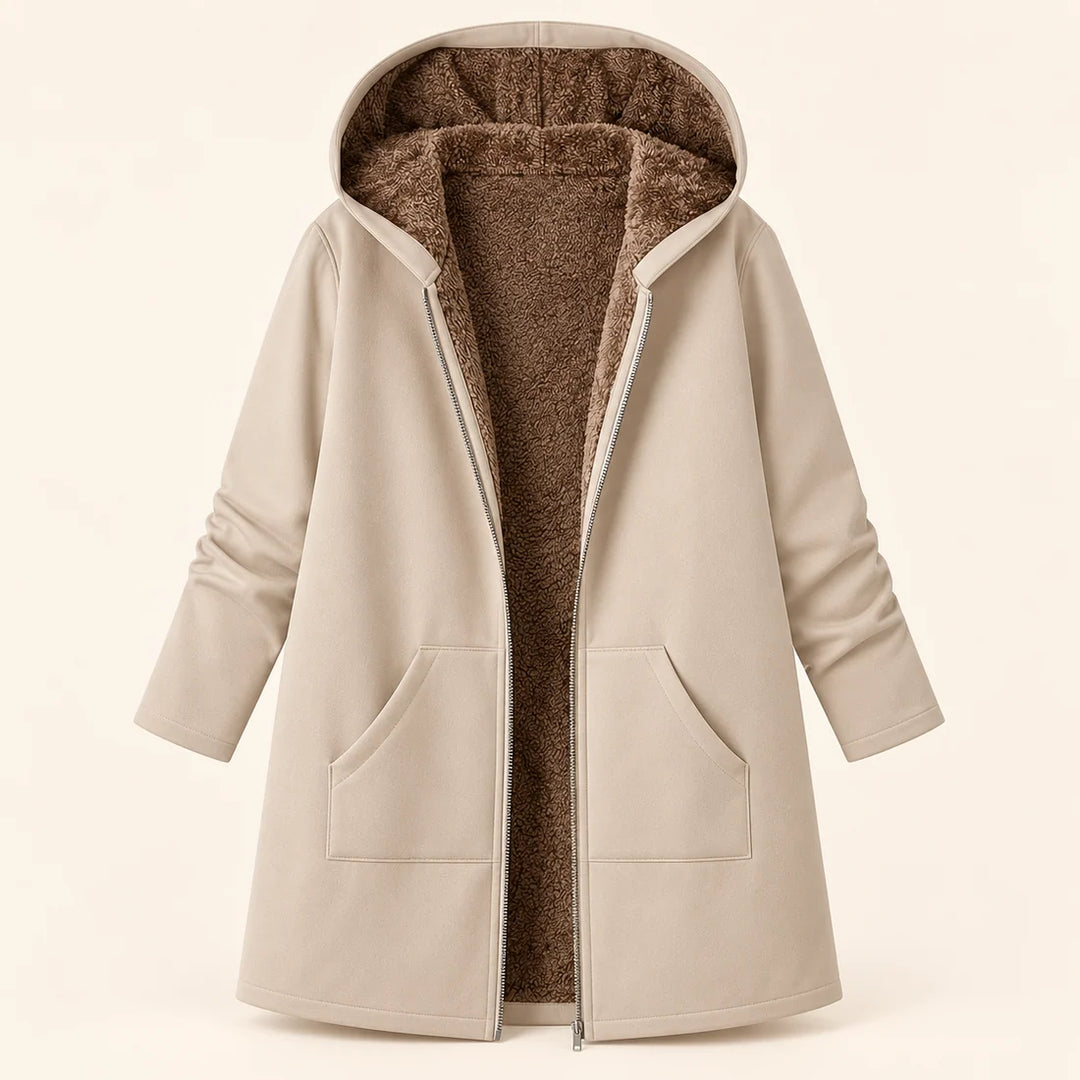The Britta Sherpa Coat in Burgundy