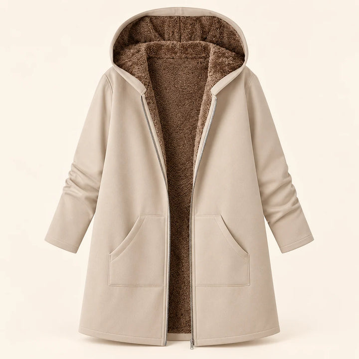 The Britta Sherpa Coat in Burgundy