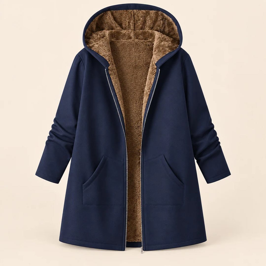 The Britta Sherpa Coat in Burgundy