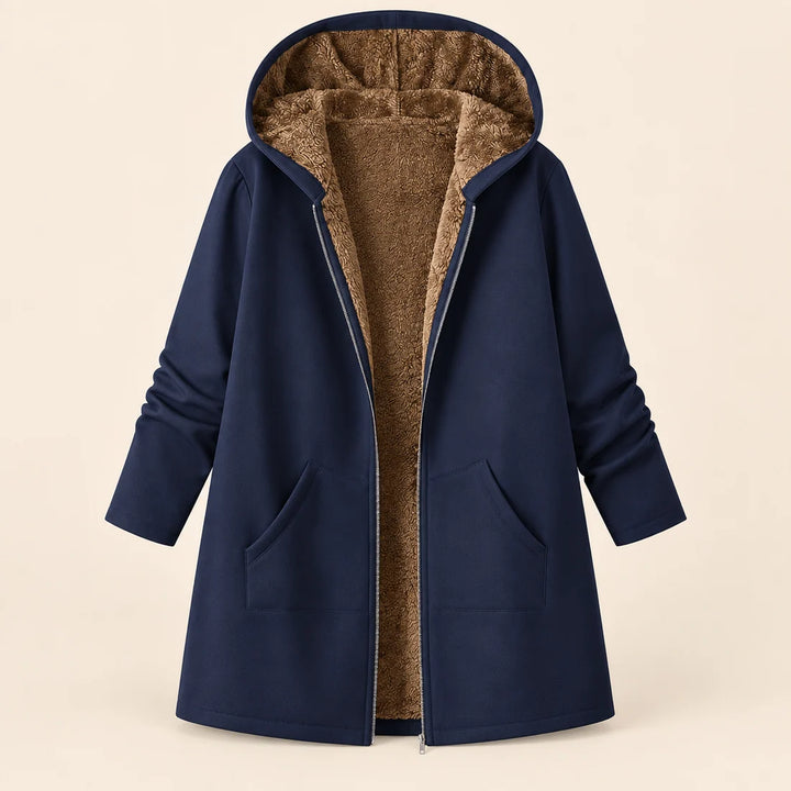 The Britta Sherpa Coat in Burgundy