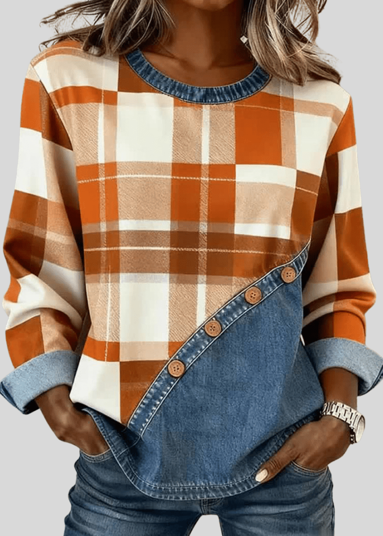 ZOE | Pullover top with patchwork panel - My Store